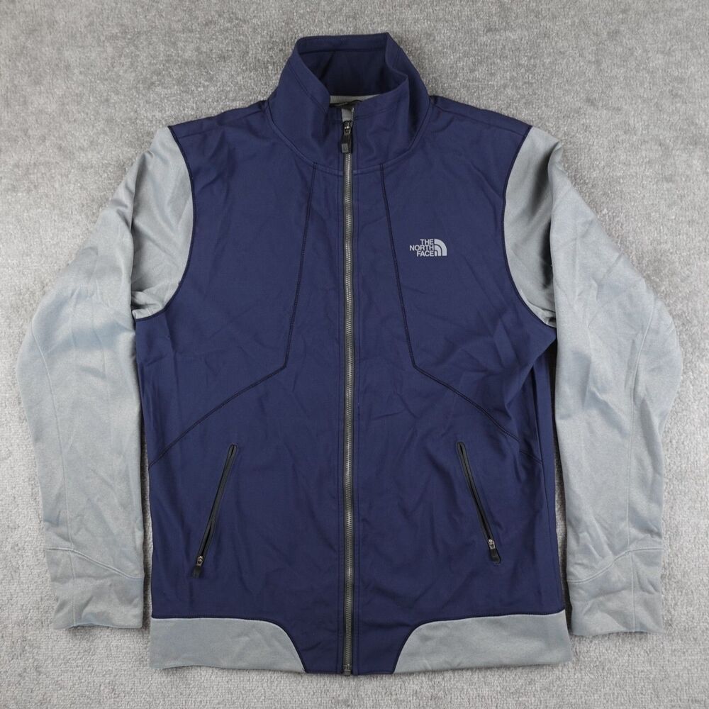 The North Face Jacket Mens M Blue Gray Color Block Full Zip Flash Dry Hiking - Picture 1 of 9